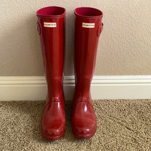 Hunter Rainboots Red